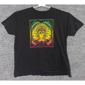 Stick Figure Band Skull Headdress Graphic T Shirt XXX Large Men Black